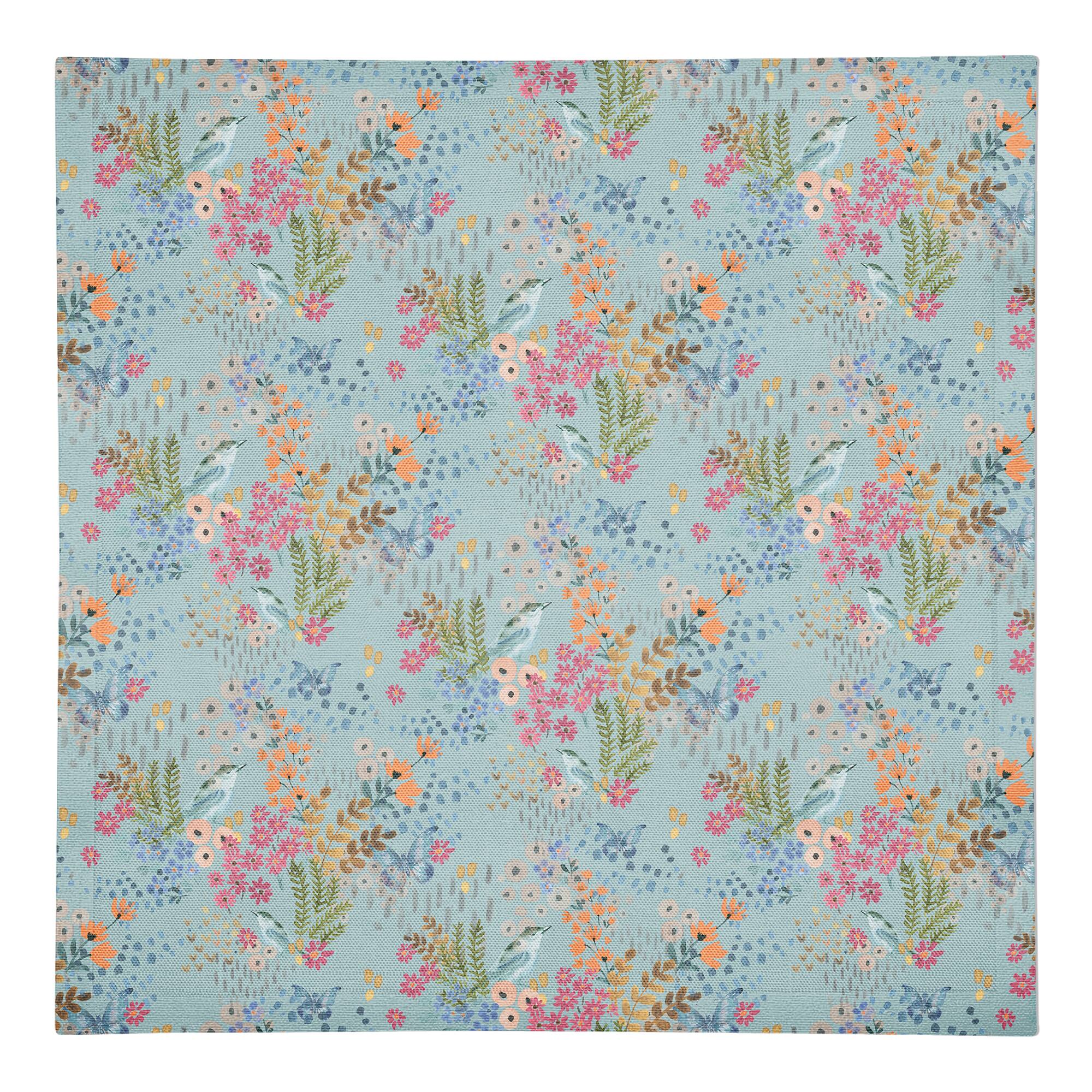 Butterfly Bird Floral Cotton Twill Napkin